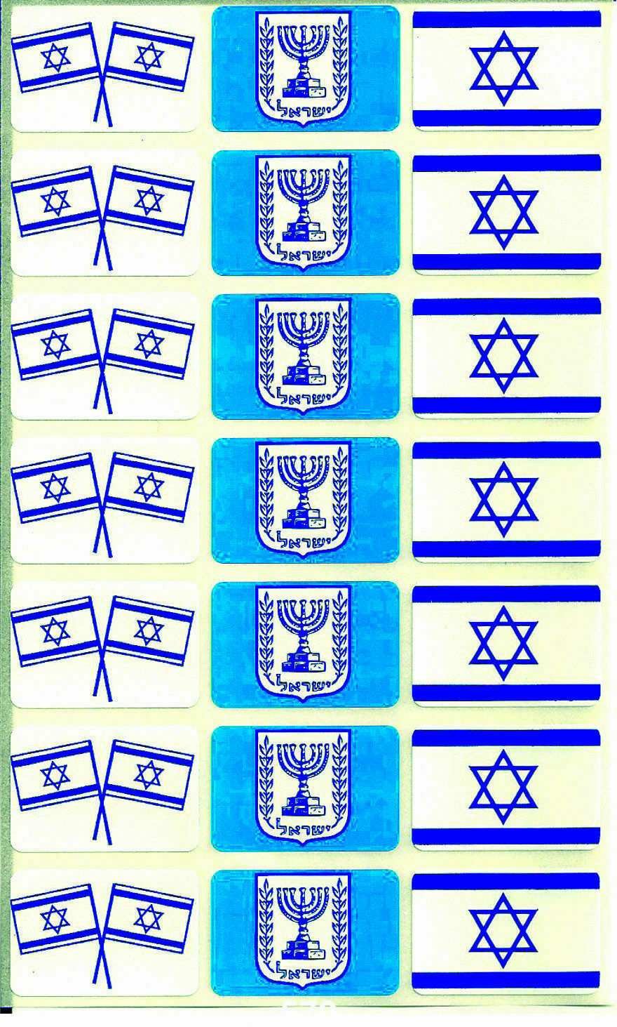 Judaica Atzmaut Menorah Flag 210 Stickers Kids Teaching Aid Israel Educational