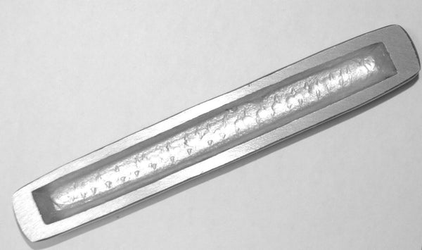 Judaica Mezuzah Case Aluminum Enamel Pearl Silver Shin 10 cm