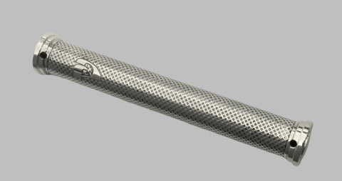 Judaica Mezuzah Case Engraved Filigree Design Silver Tone 12 cm Closed Back