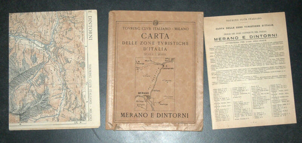 Antique 1930s North Italy Map TCI Carta Merano & Surroundings South Tirol Alpine