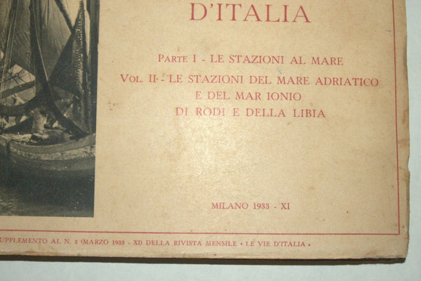 Antique Book 1933 Italy Hotels Guide Part I Adriatic Beach Resorts Photo Maps