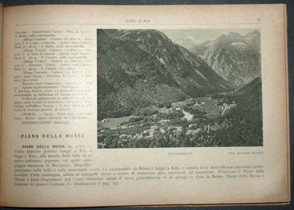 Antique Book 1934 Italy Spa Guide Part II Alpine Resorts Piemonte Photo Maps