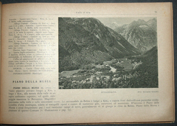 Antique Book 1934 Italy Spa Guide Part II Alpine Resorts Piemonte Photo Maps