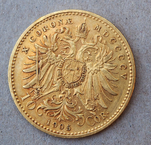 Austria Habsburg 1905 10 Corona Gold Coin Franz Joseph I KM# 2805