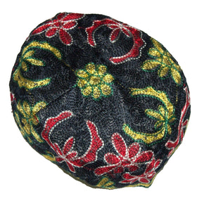 Bukharian Bucharian Kippah Skull Cap Embroidered Judaica Black 58