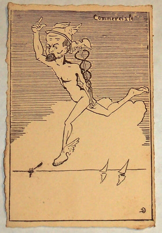 Comic Political Postcard 1900's Italy Cartolina Italia Signed Rare