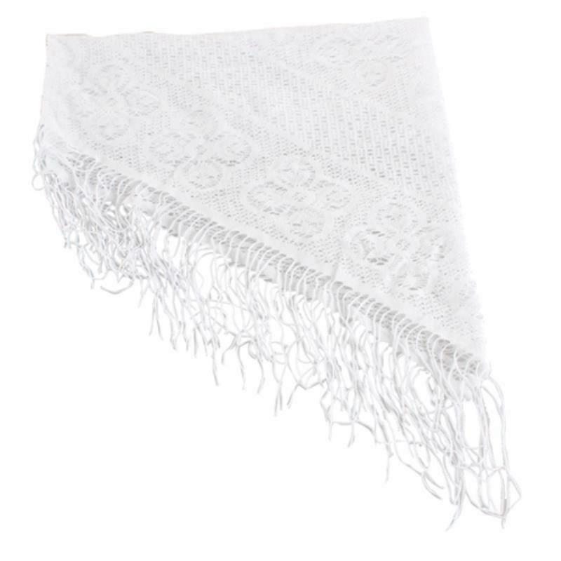 Crochet Head Scarf Modest Hair Cover Wrap White Fabric Judaica Women Tichel
