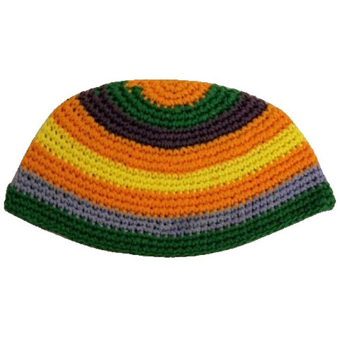 Frik Kippah Yarmulke Yamaka Colorful Striped Judaism Israel 21 cm Knit Cap