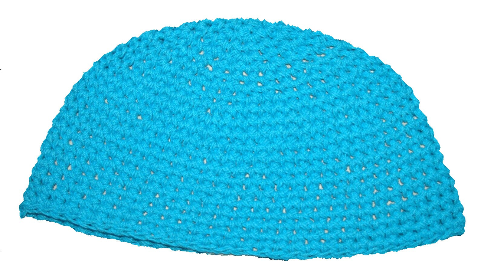 Frik Kippah Yarmulke Yamaka Crochet Aqua Turquoise Israel 21 cm Judaica
