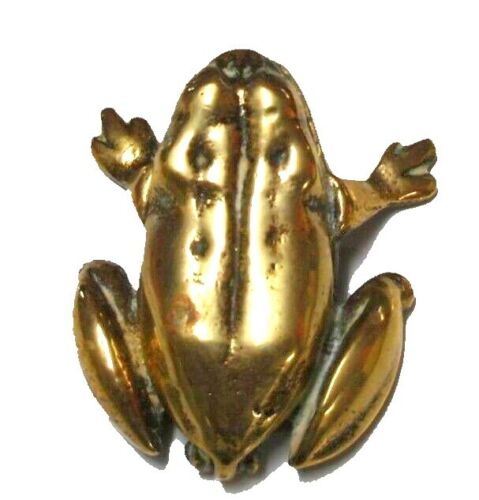  Acxico 1Pcs Solid Brass Frog Figurine Small Frog