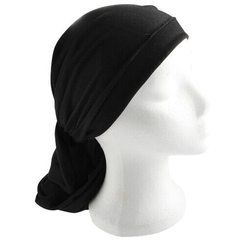 Head Scarf Modest Hair Cover Wrap Black Fabric Judaica Women Tichel