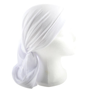 Head Scarf Modest Hair Cover Wrap White Fabric Judaica Women Tichel