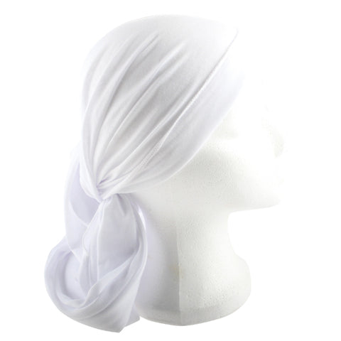 Head Scarf Modest Hair Cover Wrap White Fabric Judaica Women Tichel