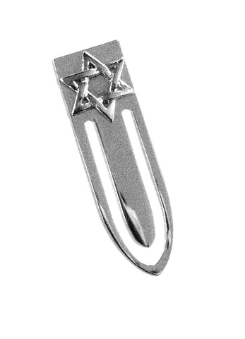 Judaica Bookmark Israel Silver Tone Amulet Charm Magen David Star