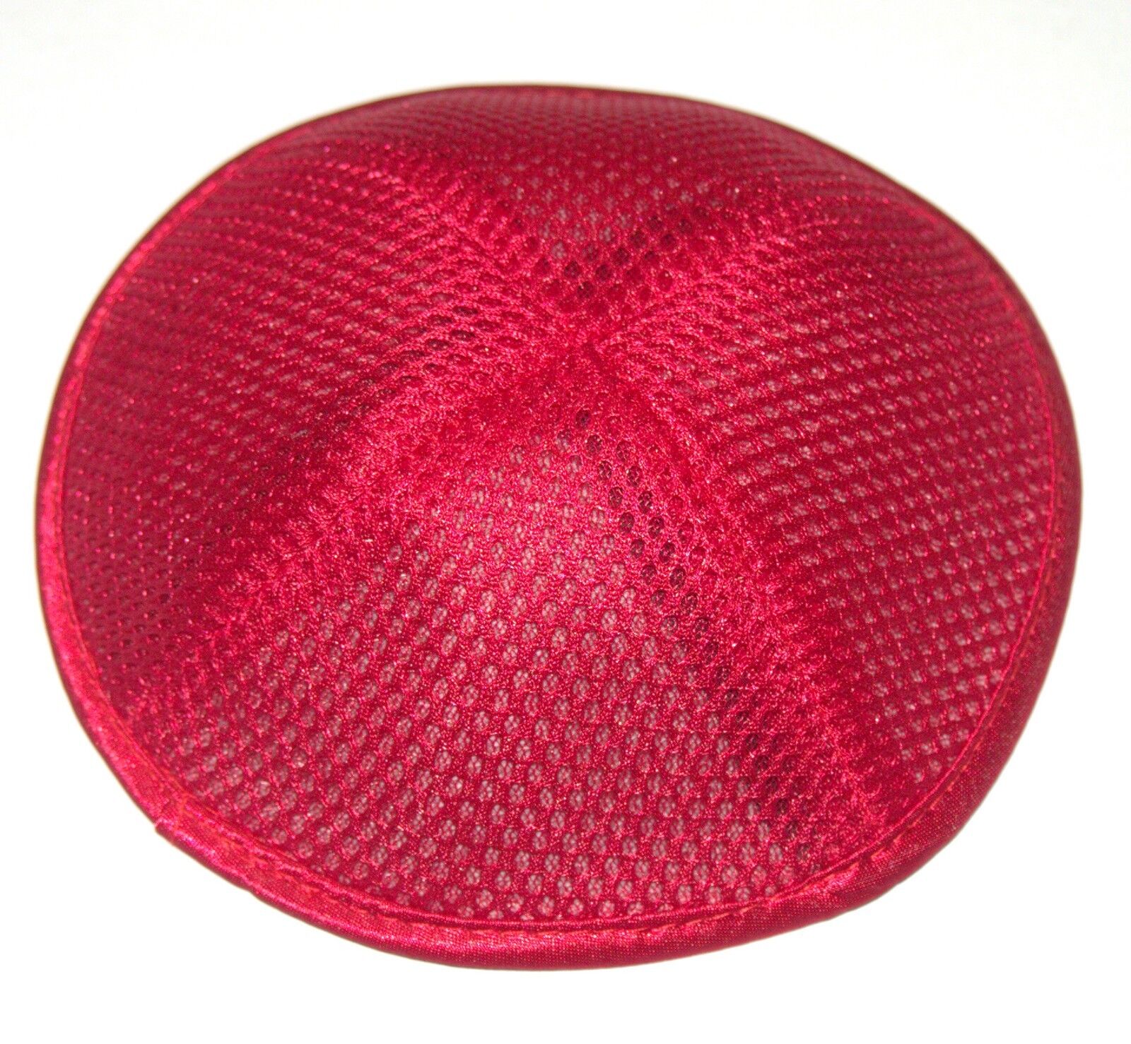 Judaica Dark Red Kippah Mesh Net Fabric Pin Spot 19 cm Israel Jewish Tradition