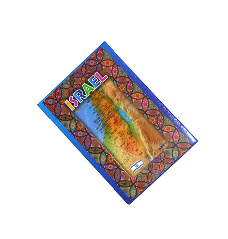 Judaica Fridge Door Magnet Metal Epoxy Decorated Israel Map Multicolor