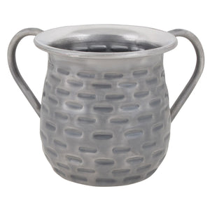 Judaica Hand Wash Cup Netilat Yadayim Last Water Natla Silver Gray Net Design