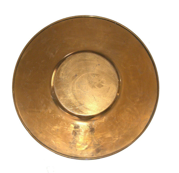 Judaica Israel Vintage Decor Brass Plate Tray 12 Tribes Menorah 1960's Signed