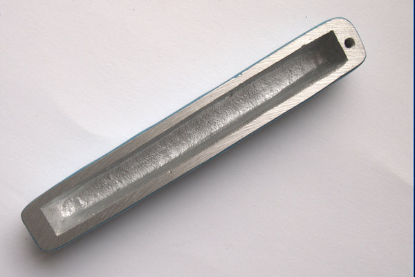 Judaica Mezuzah Case Aluminum Enamel Bright Blue Silver Shin 10 cm