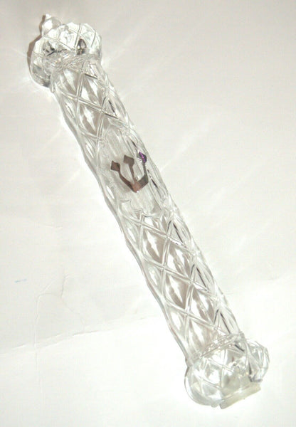Judaica Mezuzah Case Crown design Clear Transparent Plastic Closed Back 12 cm