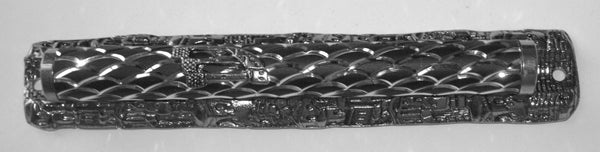 Judaica Mezuzah Case Engraved Jerusalem View Silver Tone Decorated 12 cm