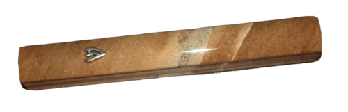 Judaica Mezuzah Case Marble Like Brown Aluminum Closed Back 10 cm