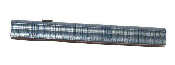 Judaica Mezuzah Case Metallic Dark Blue Gray Stripes Aluminum 12 cm Closed Back