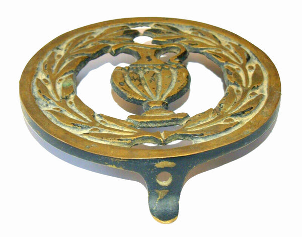 Judaica Vintage Brass Footed Trivet Hot Pot Stand Israel Dayagi Signed 1960's