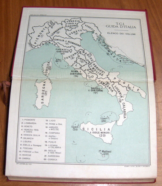 ITALY 1950 Florence Firenze E Dintorni TCI Travel Guide Maps Book 4th Edition