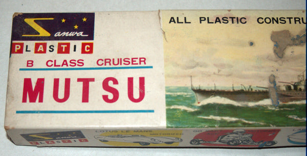 SANWA B Class Cruiser Battleship Mutsu Vintage Plastic Kit Toy Japan 1960's