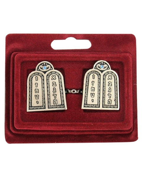 Tallit Talis Clips Prayer Shawl Luchot Habrit Tables of Covenant Inlaid Judaica