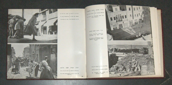 Vintage 1951 Book Israel Reborn Illustrated Hebrew English French Judaica