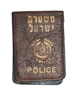 Vintage Brown Men's Leather Wallet Israeli Police