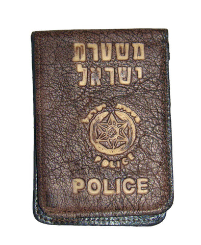 Vintage Brown Men's Leather Wallet Israeli Police