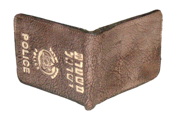 Vintage Brown Men's Leather Wallet Israeli Police