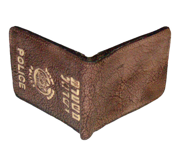 Vintage Brown Men's Leather Wallet Israeli Police