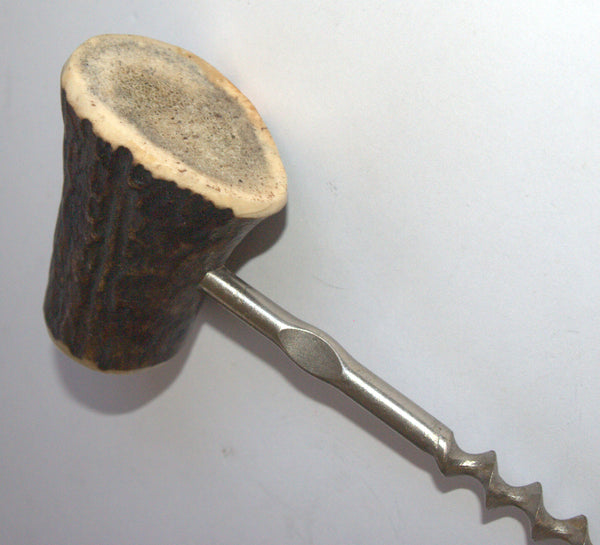Vintage Corkscrew Bottle Opener Resin Handle Shaped as a Bone