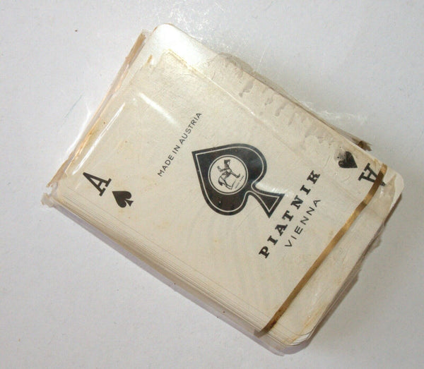 Vintage Judaica Israel Playing Cards Case Wallet w Menorah Symbol 1960's Piatnik