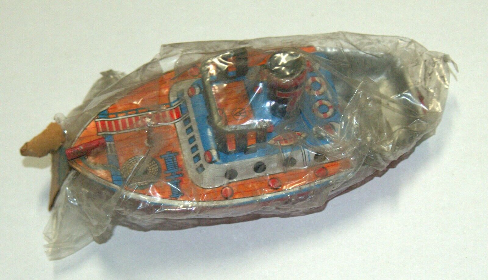 Vintage Tin Pop Pop Boat Metal Toy AT Japan 1960's Sealed Steam Candle Accessory