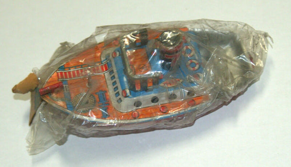 Vintage Tin Pop Pop Boat Metal Toy AT Japan 1960's Sealed Steam Candle Accessory